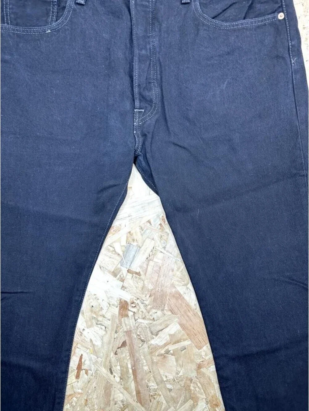 Levis 501 Original Fit Jeans Mens 38x29 Dark Wash Indigo Blue Denim Button Fly